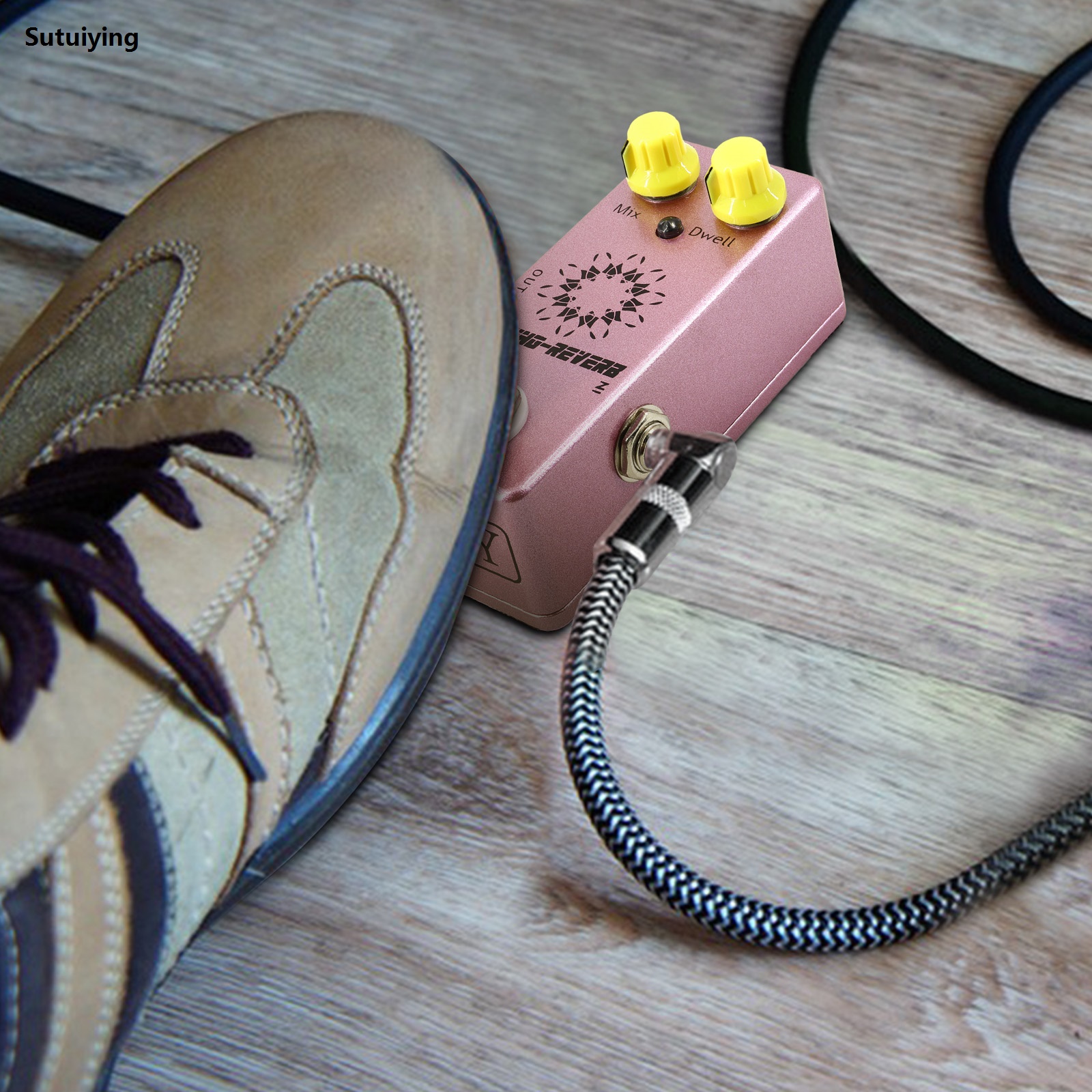 Sutuiying Guitar Spring Rever Pedal Electric Guitar Effects Pedal True 【2025 Version】 Bypass DC 9V 6.35mm Input/Output Interface MIX/DWELL 2 Knobs. 