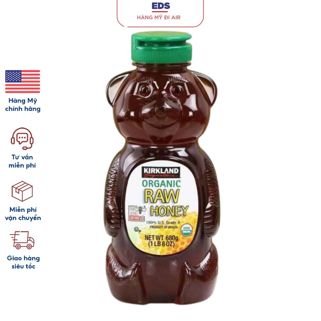 Mật ong hữu cơ date 2025 kirkland organic raw honey 680gr - eds hàng mỹ