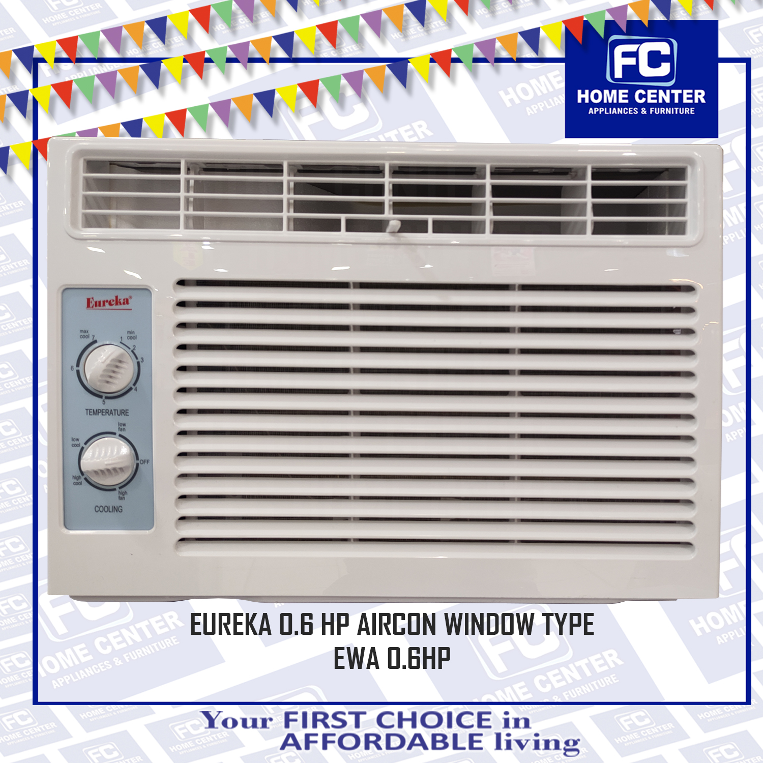 eureka 0.6 hp aircon size