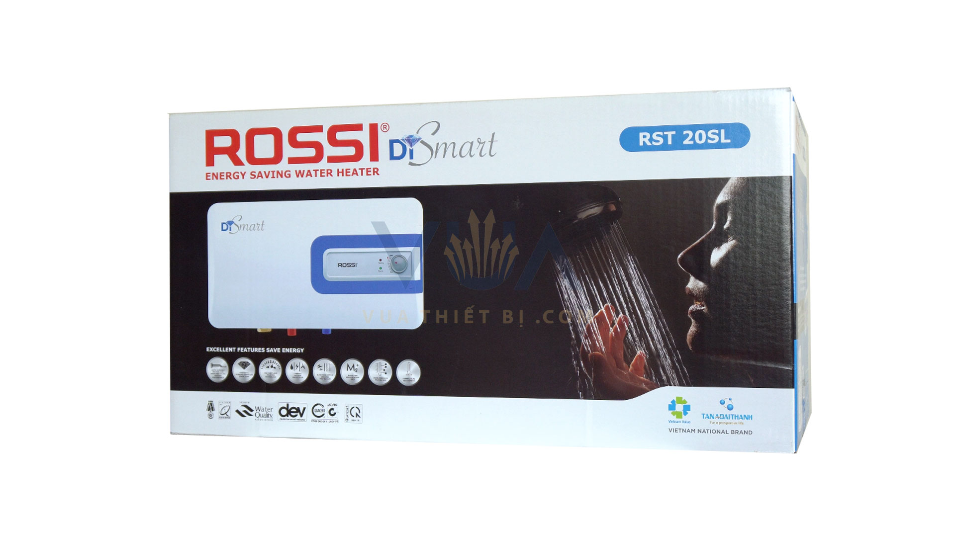 ROSSI SMART 15/20/30L Ngang - Bình nóng lạnh gián tiếp