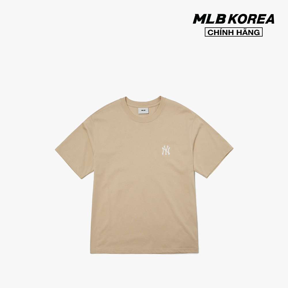Mlb - áo thun unisex cổ tròn tay ngắn basic mega logo 3ats33023-50bgs