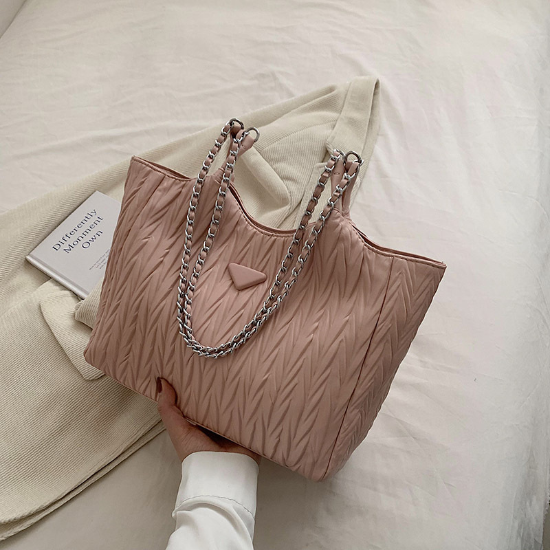 Deere Jack Pleated chain Tote Bag Women's premium sense shoulder crossbody bag