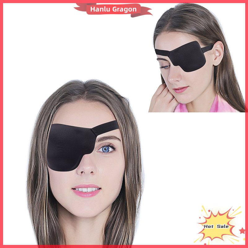 Hanlu Pirate Eye Patch Unisex Black Single Eye Patch Eyepatch One Eye Concave EyePatch