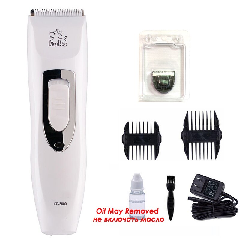 {：“》：”： KUKU KP3000 Electric Dog Hair Trimmer Rechargeable Sharp Pet Hair Clipper Dog Grooming Haircut Shaver Machine White