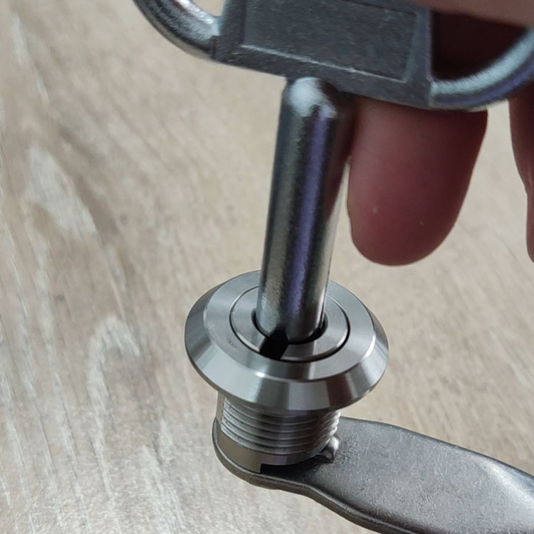 Haitan MS705 triangular slotted lock inner hexagon cabinet door lock distribution box trash bin 304 stainless steel cam lock. 