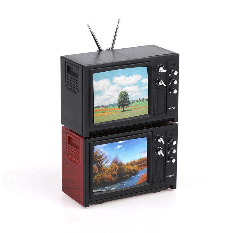 1:12%20Dollhouse%20Miniature%20Television%20TV%20W/Picture%20Doll%20House%20Furniture%20Model%20Toy%20-%20Image%203