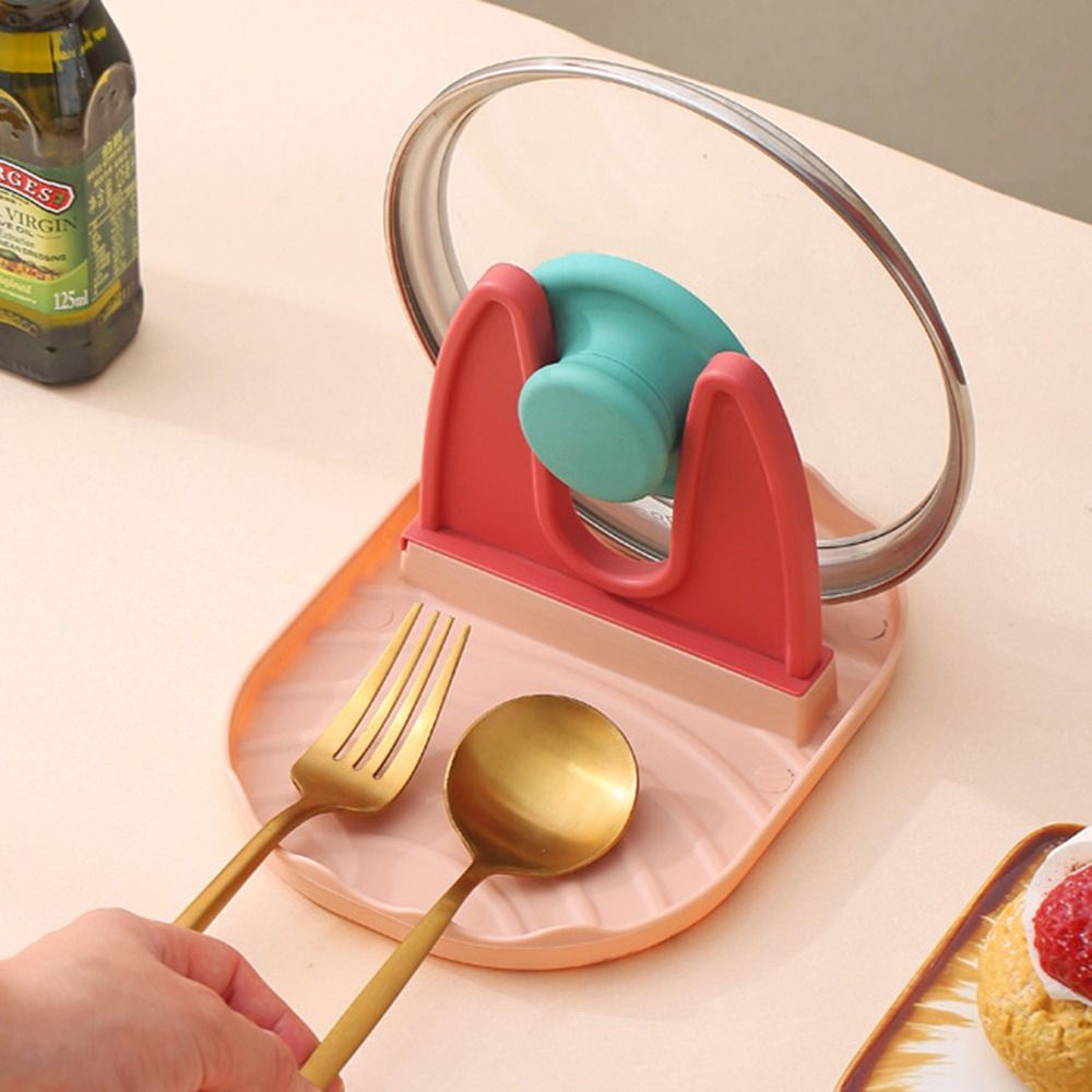 KATHRYNSON Multifunction Cookware Drain Rack Cap Shelf Spoon Rest Stove Organizer Spatula Rack Pot Lid Shelf Foldable Pot Lid Holder