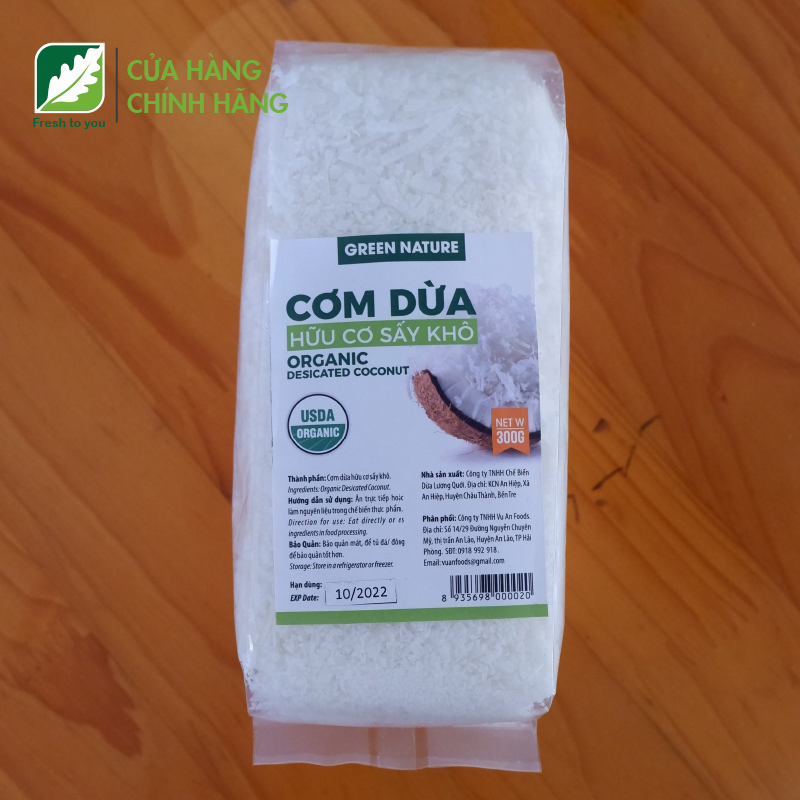 Cơm dừa sấy hữu cơ 300gr - Organic Shredd Coconut [Hữu cơ][Chính hãng][Ảnh thật]