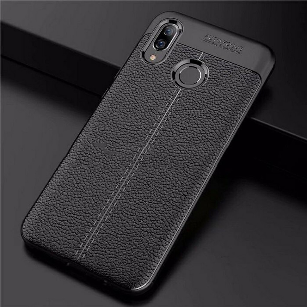 Ốp lưng Xiaomi Redmi Note 7/ Note 7 Pro vân da đen auto forcus siêu bền chống trơn trượt