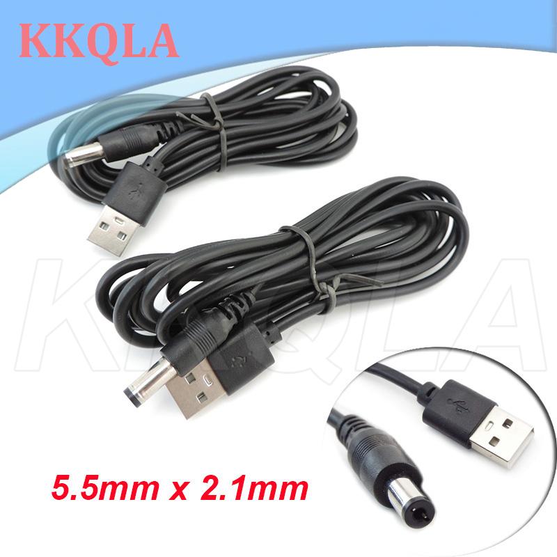 Qkkqla usb 2.0 male a to dc 5.5mm x 2.1mm plug jack dc power cord socket connector 5v cable line 5.5mm*2.1mm 1