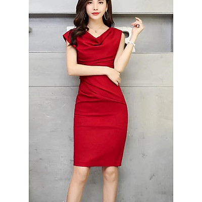 [HCM]ĐẦM BODY ĐỎ CỔ ĐỔ XẺ TÀ