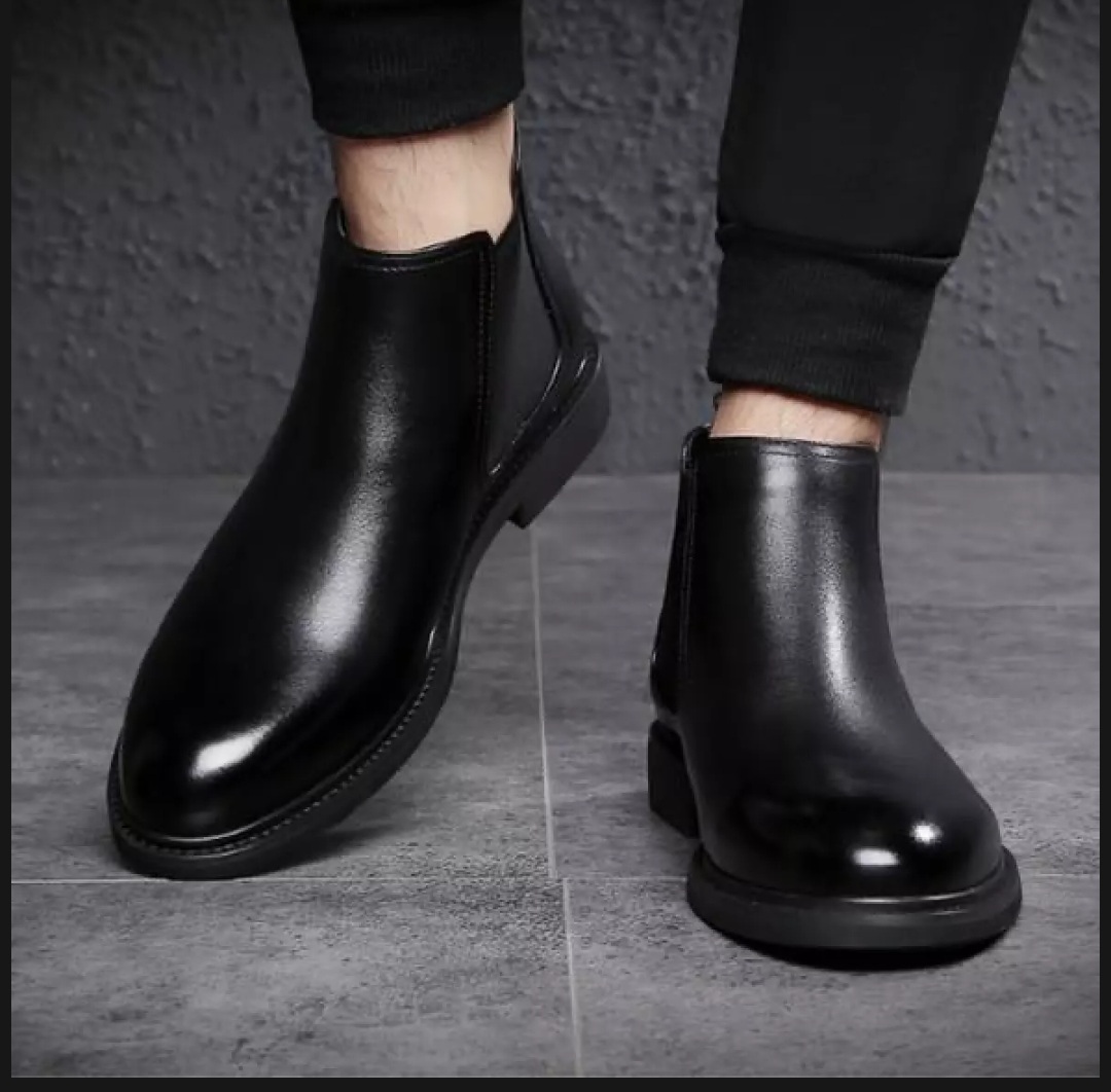 Giày chealsee boot cao da bò cao cấp cs08 hai màu đen, nâu