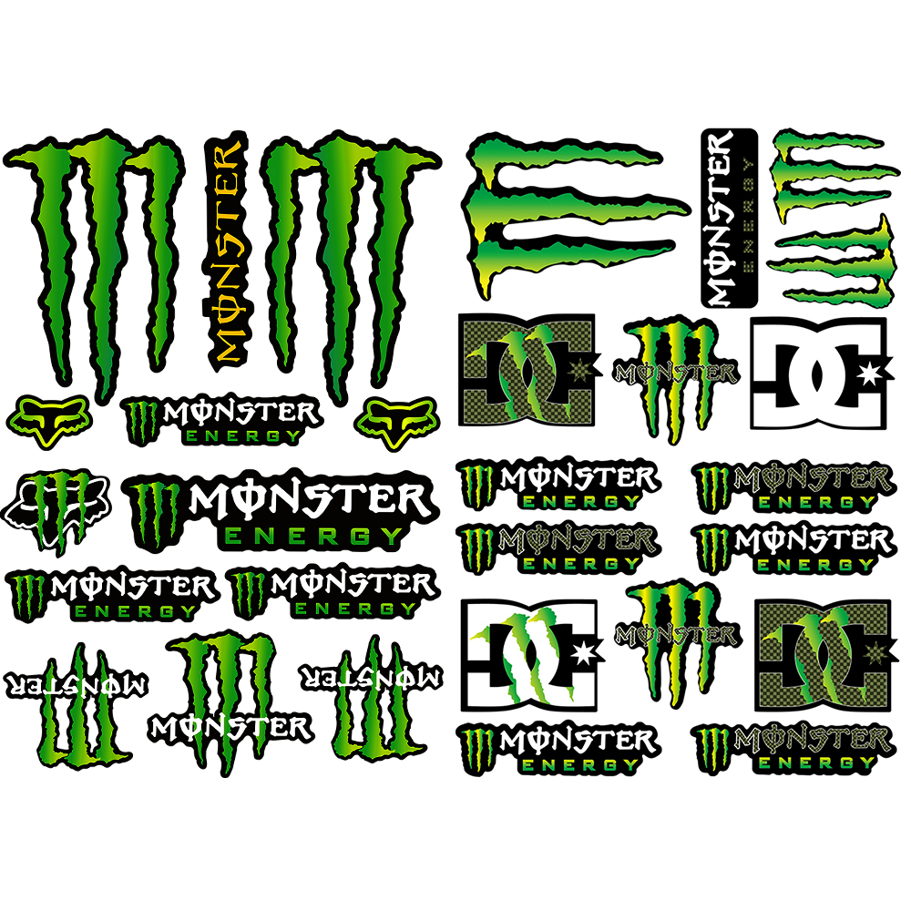 Con Quái Vật Năng Lượng Phản Quang Xe Motocross Xe Mô Tô Miếng Dán Đề Can