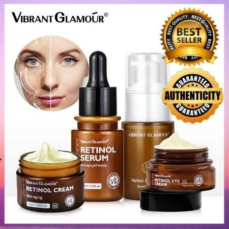 VIBRANT GLAMOUR Retinol Set Face Cream+Eye Serum with Hyaluronic 