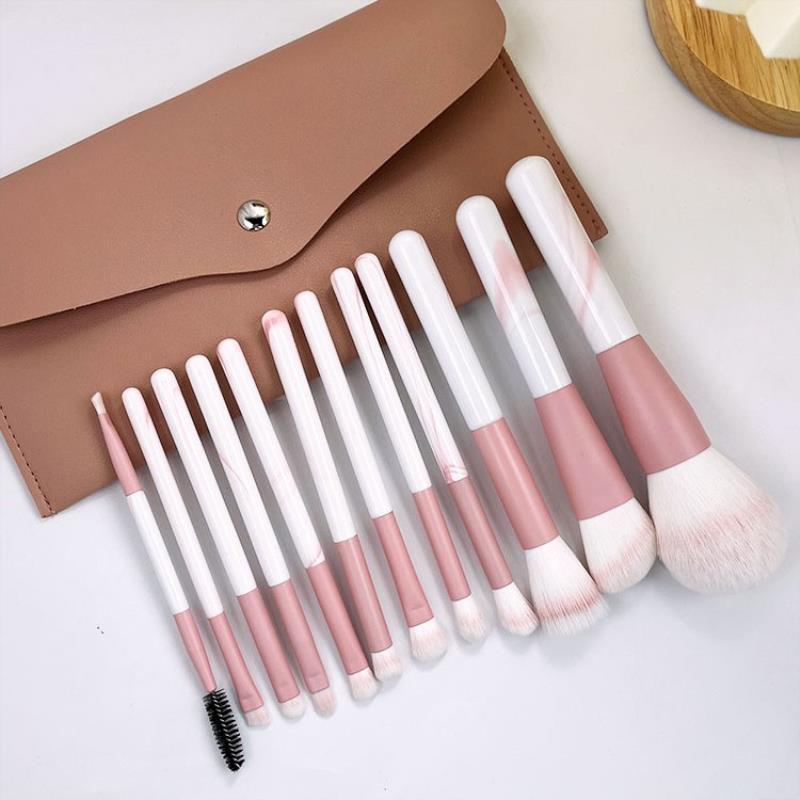 12Pcs Bộ Cọ Trang Điểm Chất Lượng Cao Chải Phấn Má Hồng Bàn Chải Phấn Mắt Di Động Siêu Mềm