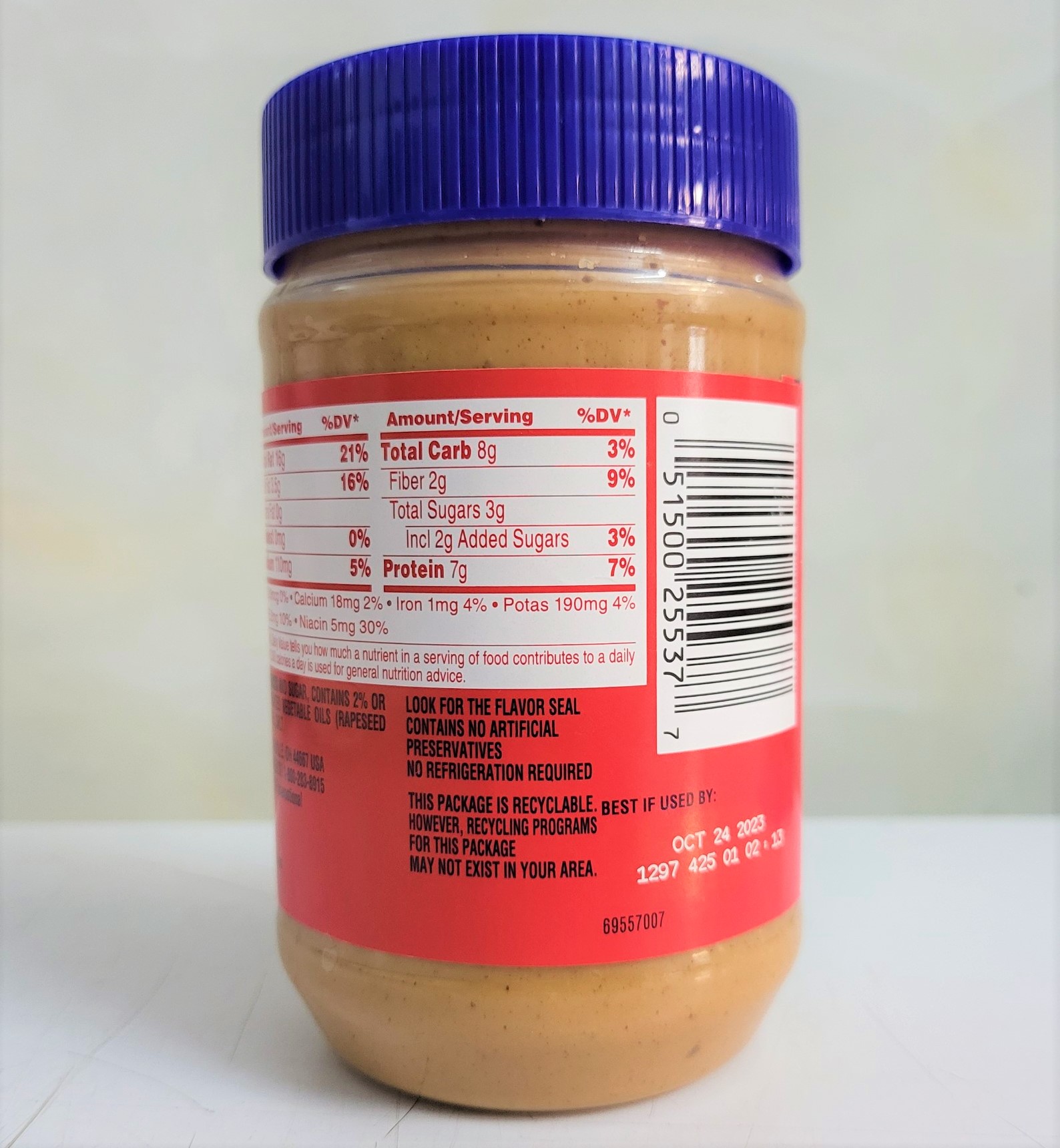 [Hộp 454g – NẮP XANH] BƠ ĐẬU PHỘNG (HẠT) [USA] JIF Extra Crunchy Peanut Butter