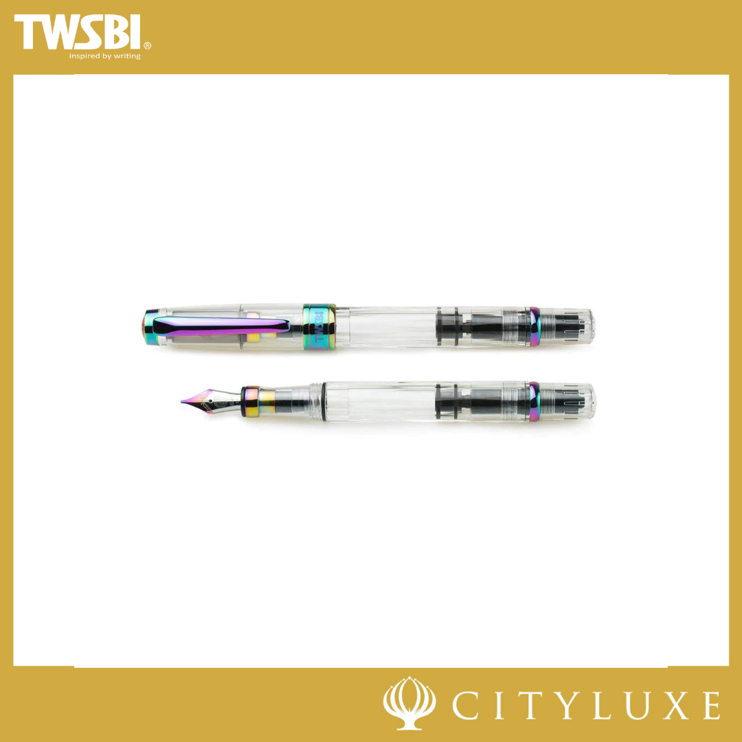 TWSBI Diamond 580 Fountain Pen – Clear Demonstrator, Medium (M) Nib, Piston Filler