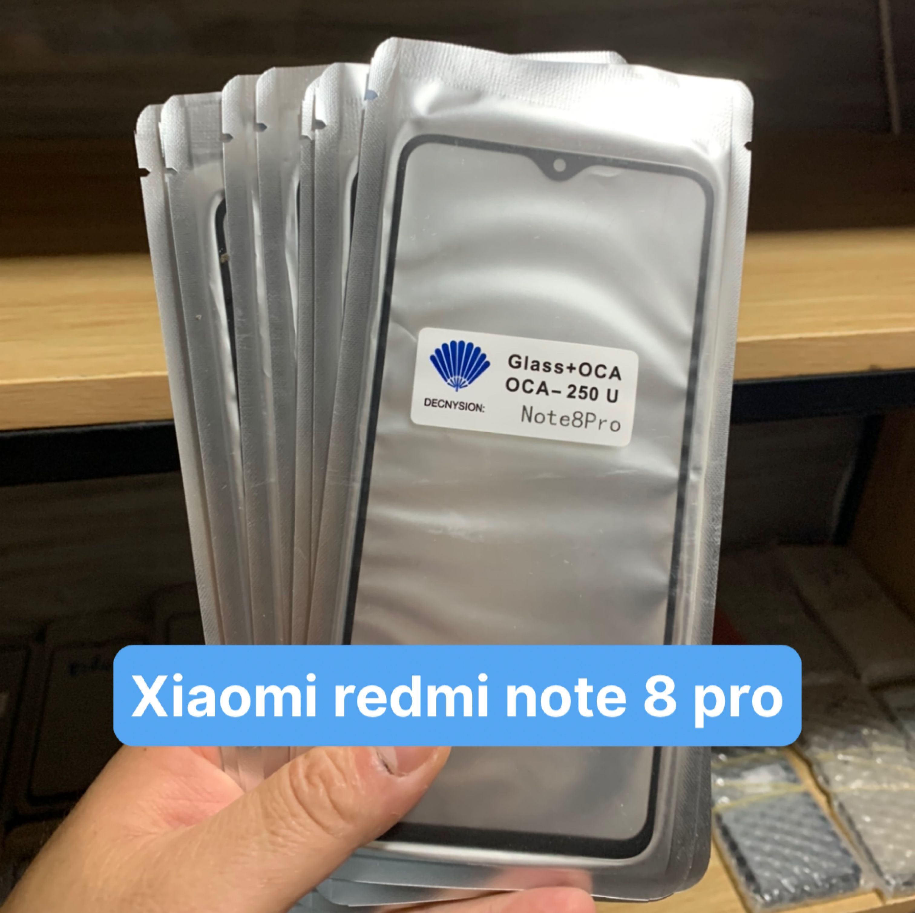 Kính ép màn hình liền keo xiaomi redmi note 8 pro