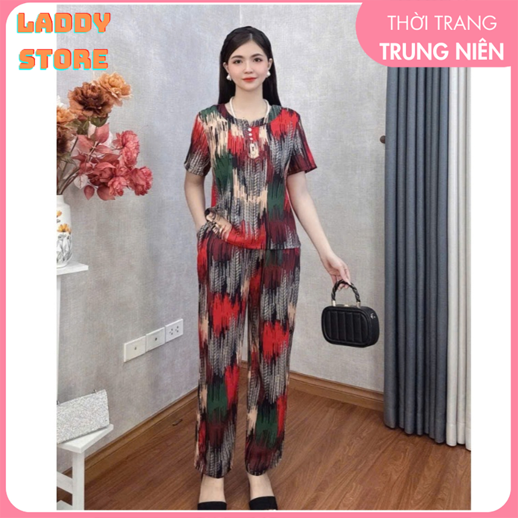 Bộ Đồ Trυng Niên Quần Dài Tay Cộc Chất Cát Lụa Hàn