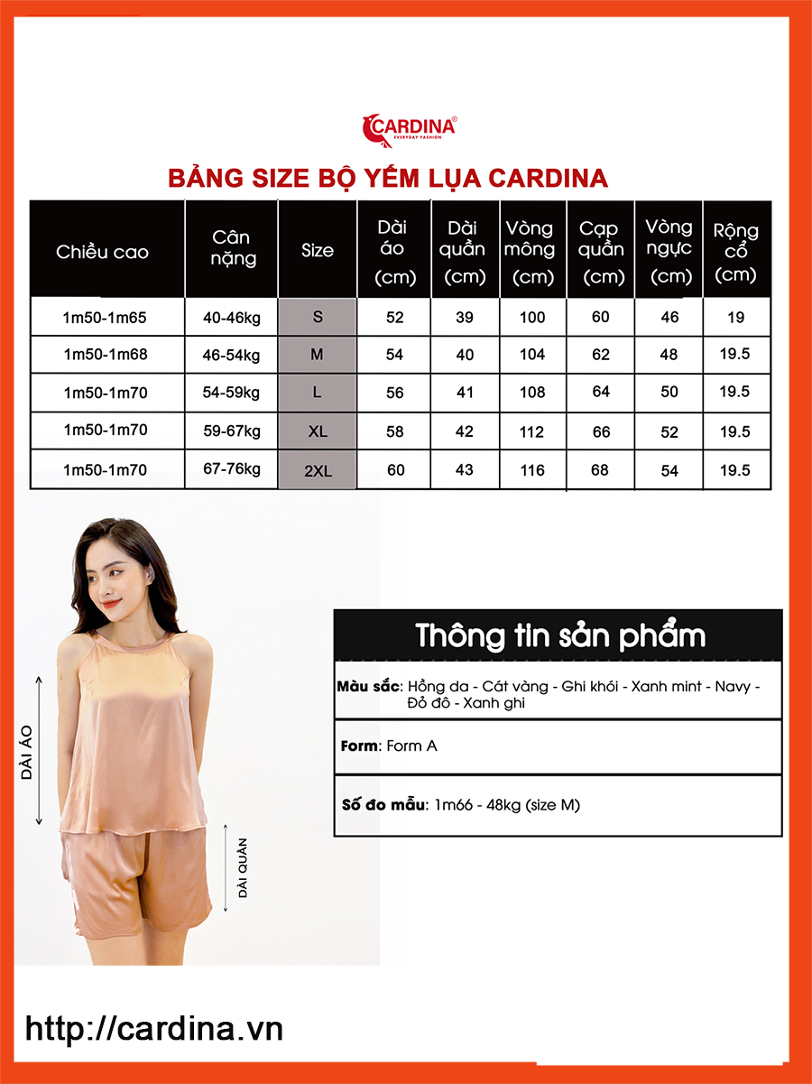 Đồ Bộ Nữ 𝐂𝐀𝐑𝐃𝐈𝐍𝐀 Chất Lụa Satin Nhật Cao Cấp Quần Đùi Áo Cổ Yếm 1Y02