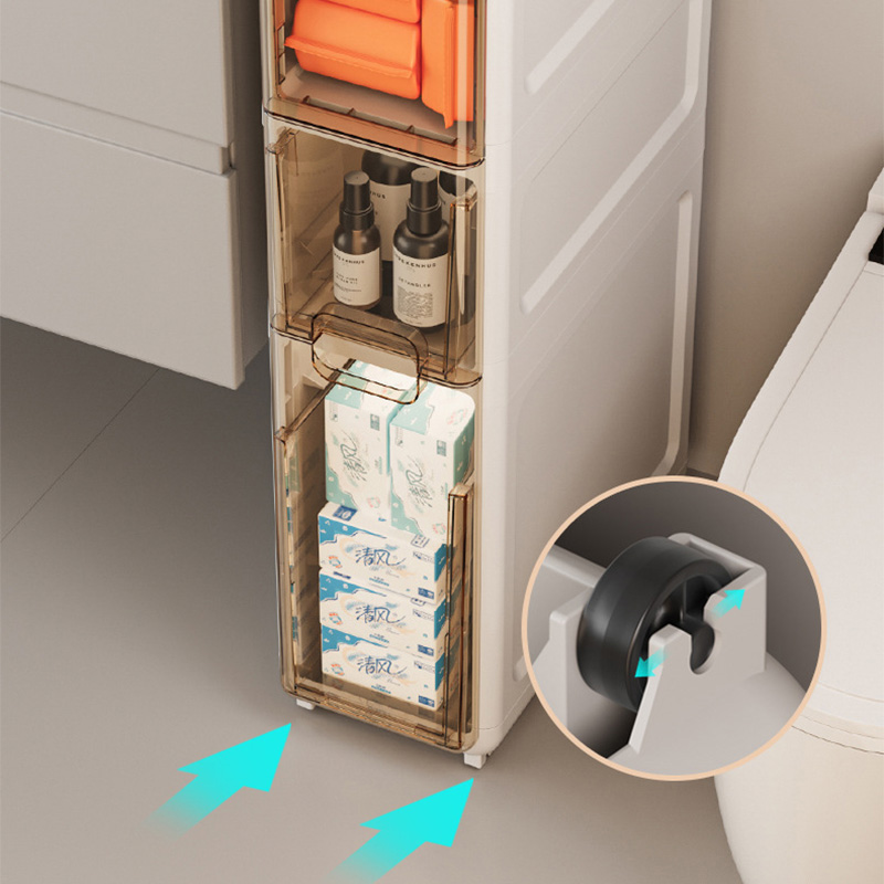 Kitchen, refrigerator, storage cabinet, bathroom gap, drawer-type waterproof storage cabinet, simple four-layer sideboard