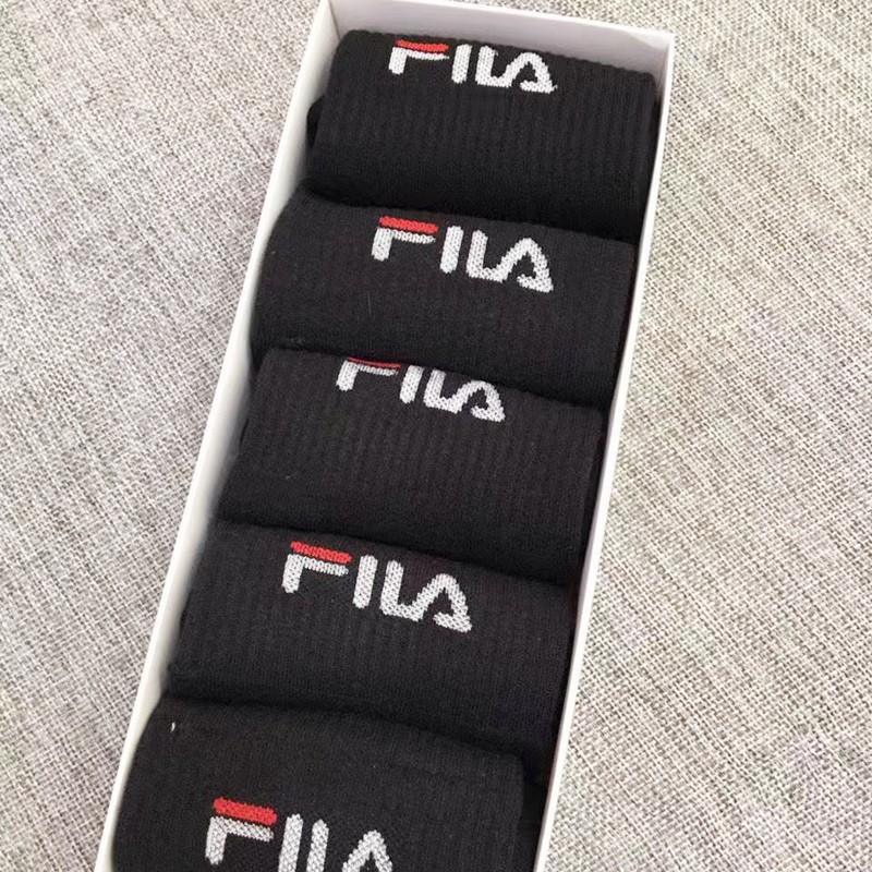 FILA Set 5 Đôi Vớ Cotton 100% Dành Cho Cả Nam Và Nữ s