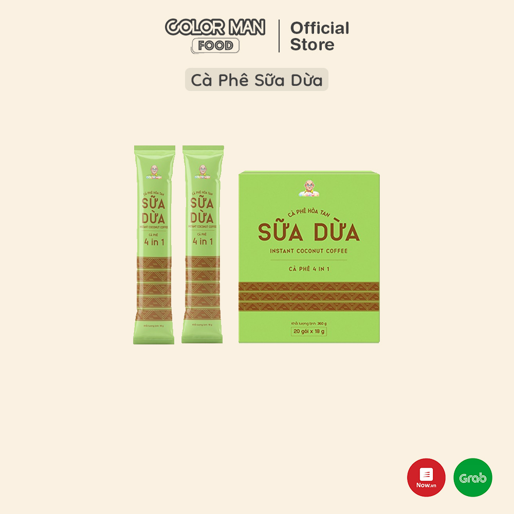 [DATE 27/4/24]Cà Phê Sữa Dừa Color Man set 20 gói