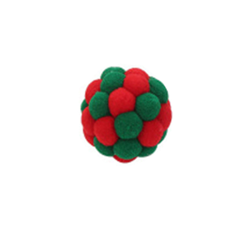 Pet Cat Toy Colorful Handmade Bouncy Ball Kitten Toys Plush Bell Ball Mouse Toy Planet Ball Cat Toys Interactive Pet Supplies