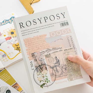 Cuốn sổ sticker dán Rosy Posy 20 tờ Vol 2
