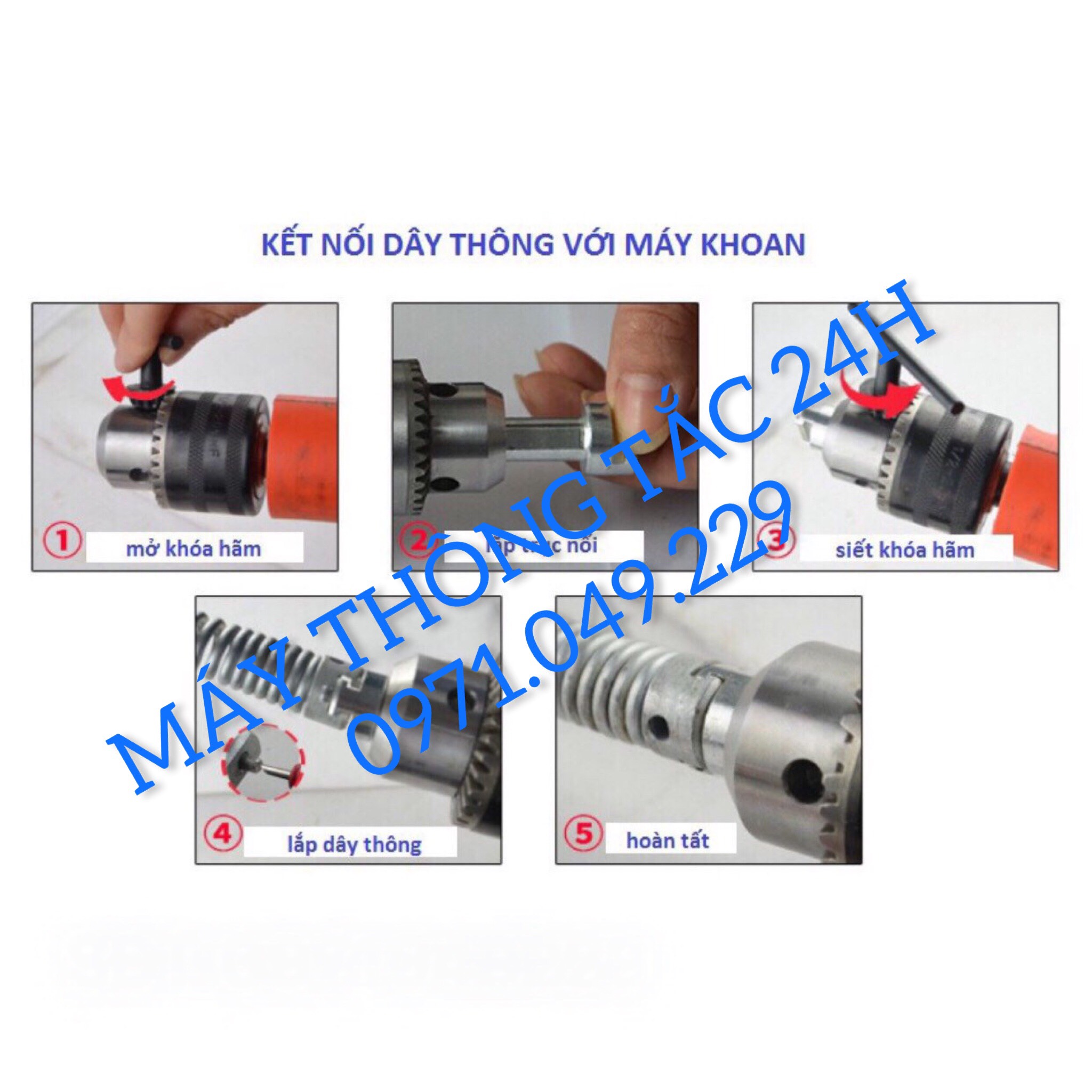 Dây thông tắc cống dùng máy khoan dài 15m
