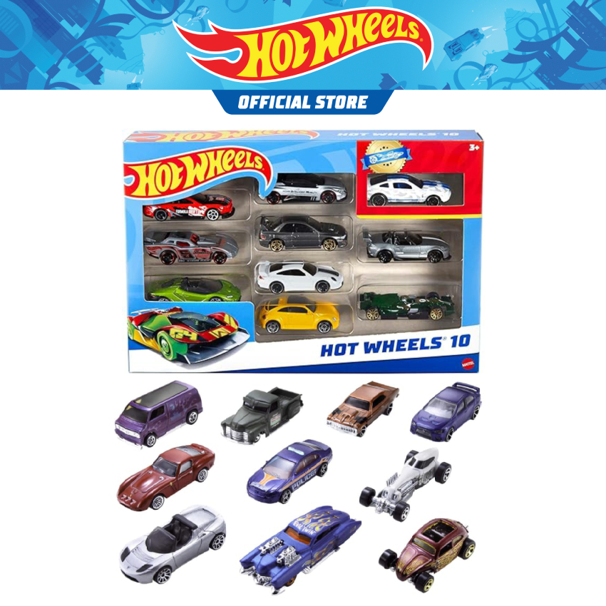 Hot Wheels 10-Car Pack 1:64 Scale Basic Toy Car Or Truck