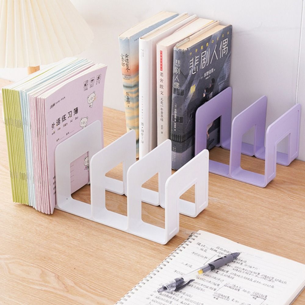 Book Holder Display Desktop Bookends 4 Grid Bookshelf Divider Book ...
