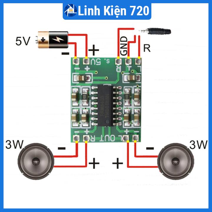 Mạch khuếch đại âm thanh 5V công suất 2x3W