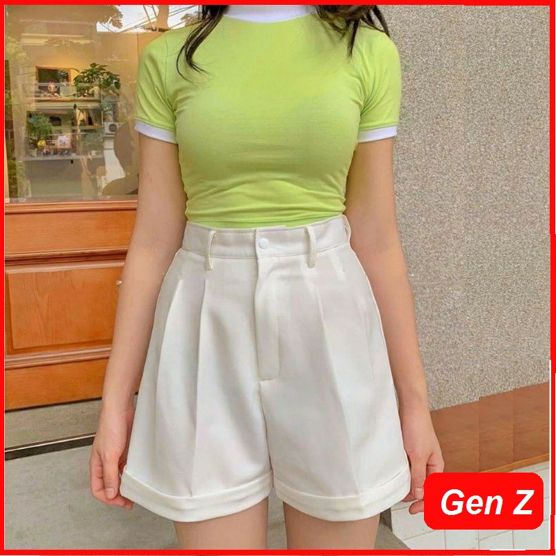 Quần Short Nữ Gen J, quần đùi gập gấu - GG 01