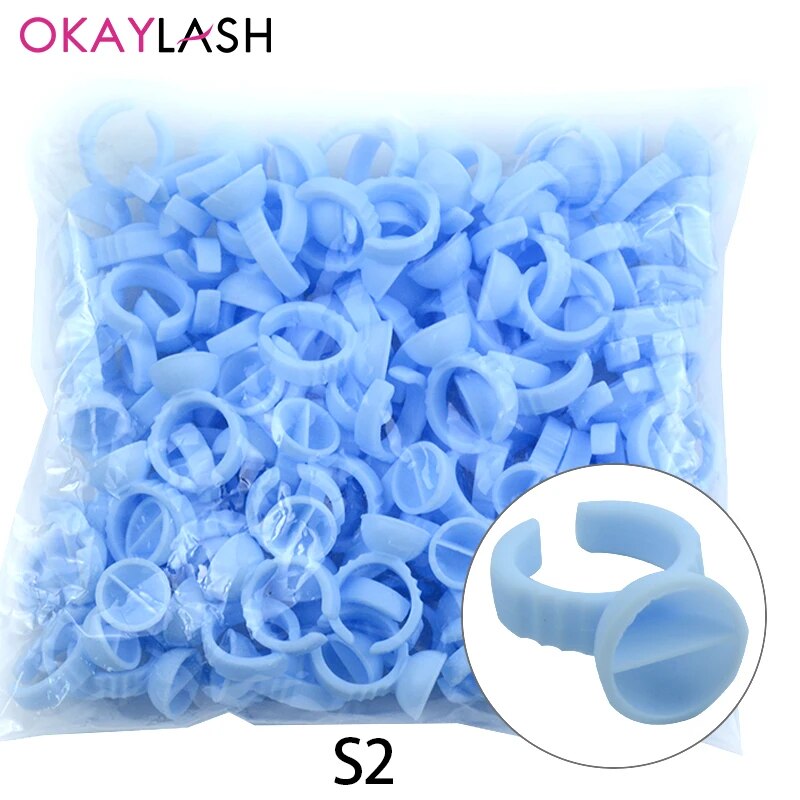 Ring Container For Lashes OKAYLASH Wholesale 100Pcs Disposable Eyelash Glue Holer Rings Tattoo ...