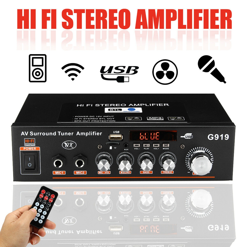 Amplifier with bluetooth original 600w 220v 12v protable amplifier mini - ảnh sản phẩm 1