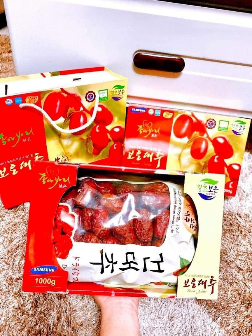 Táo đỏ Hàn Quốc sấy khô Loại 1 (Tặng kèm túi)