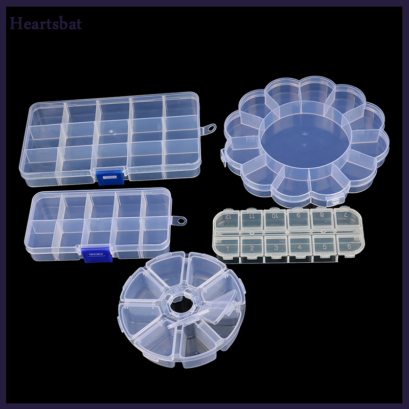 [Heartsbat] Plastic box Container Screw Holder Case Practical Compartment Jewelry Earring Display case plastic Organizer beads storage boxes