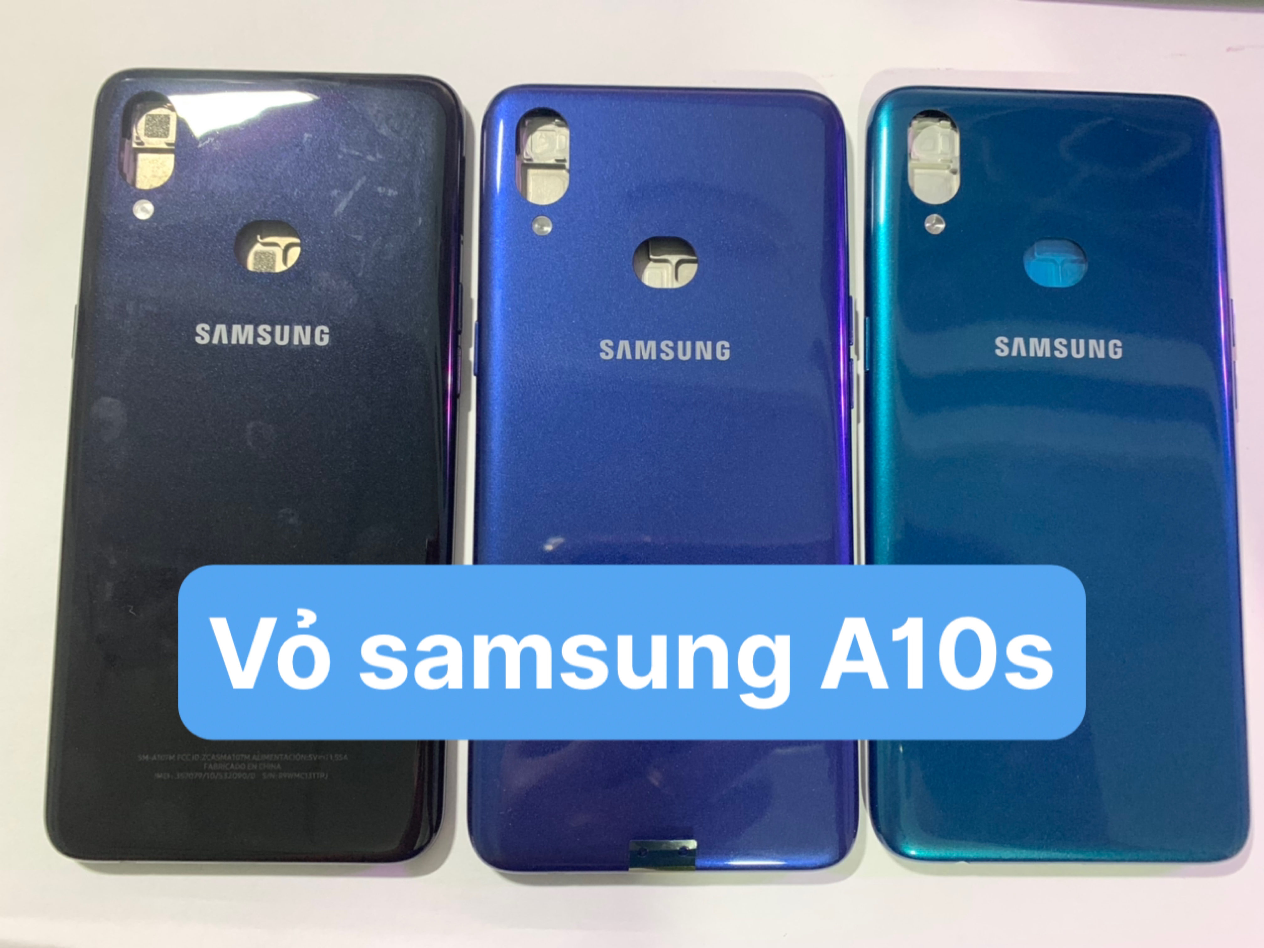 Bộ xương vỏ samsung A10S (gồm lưng. sườn, phím tăng giảm) zin