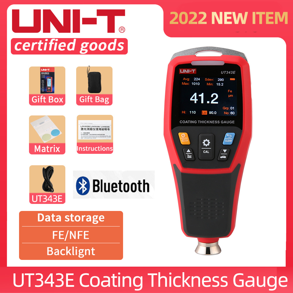 UNIT Coating Thickness Gauge UT343E 02000µm Car Film Paint Thickness