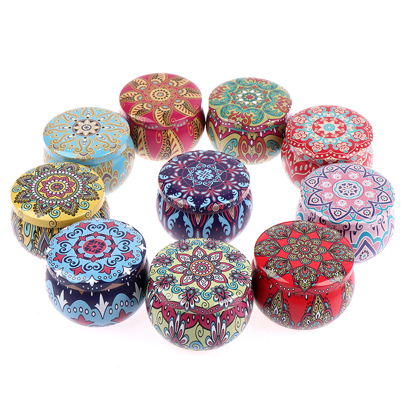 【Best value】 New Candy Box Drum-shaped Cookie Box Party Supply Tea Pot Tin Box Jewelry Box.