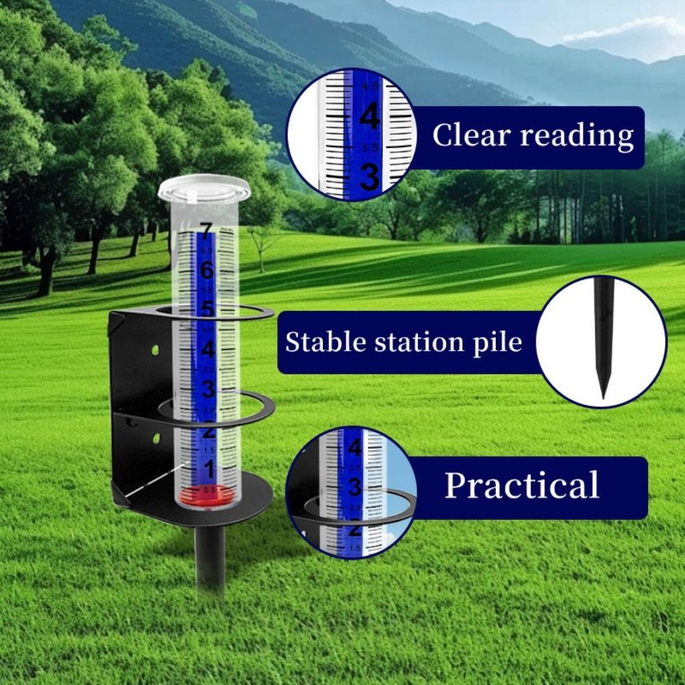 Rainfall Level Device Measuring Device Transparent Outdoor Rain Gauge Removable Adjustable ...