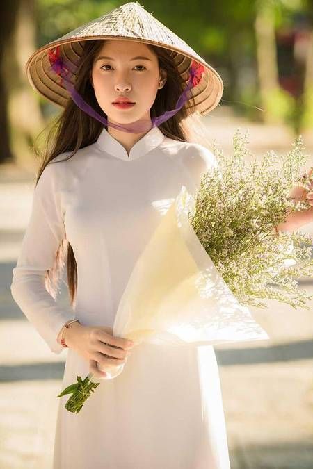 Set Áo Dài Trắng Học Sinh chiffon 4 tà