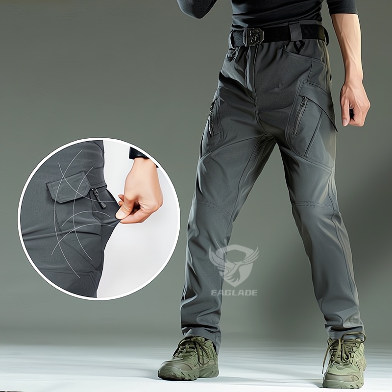 Eaglade Tactical Cargo Pants for Men in Black Python Ix9