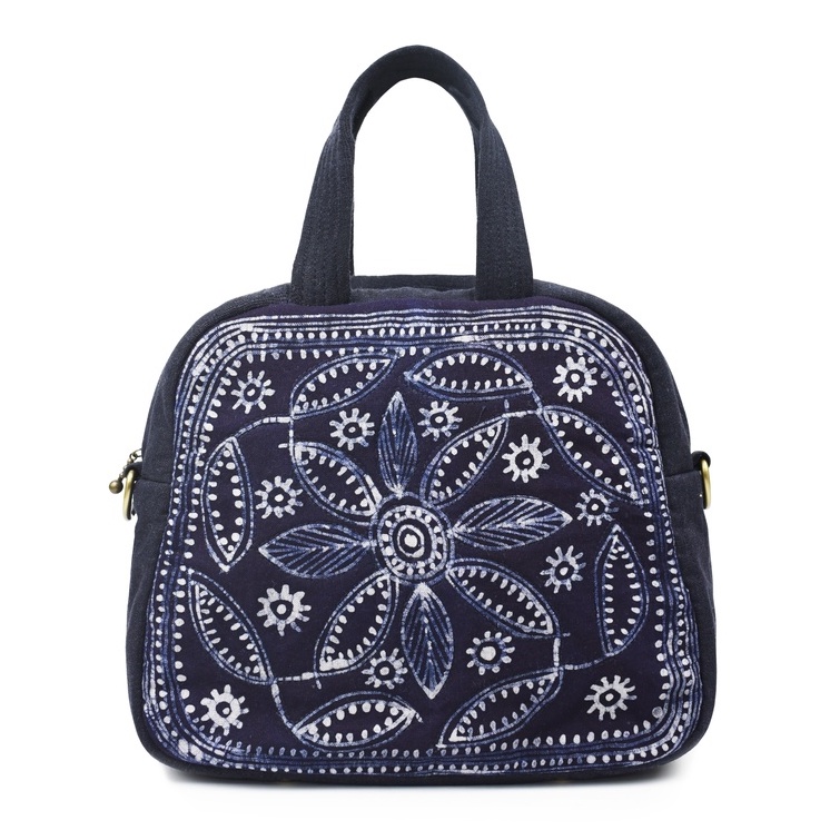 Túi xách thời trang họa tiết Trapez Hemp Handmade