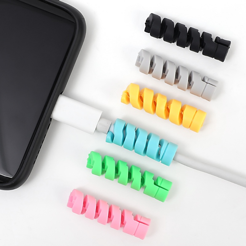 1/12PCS Cable Protector Universal Data Cord Spiral Winder Organizer Cover for Iphone USB Charge Cable Cord Protector Accessory