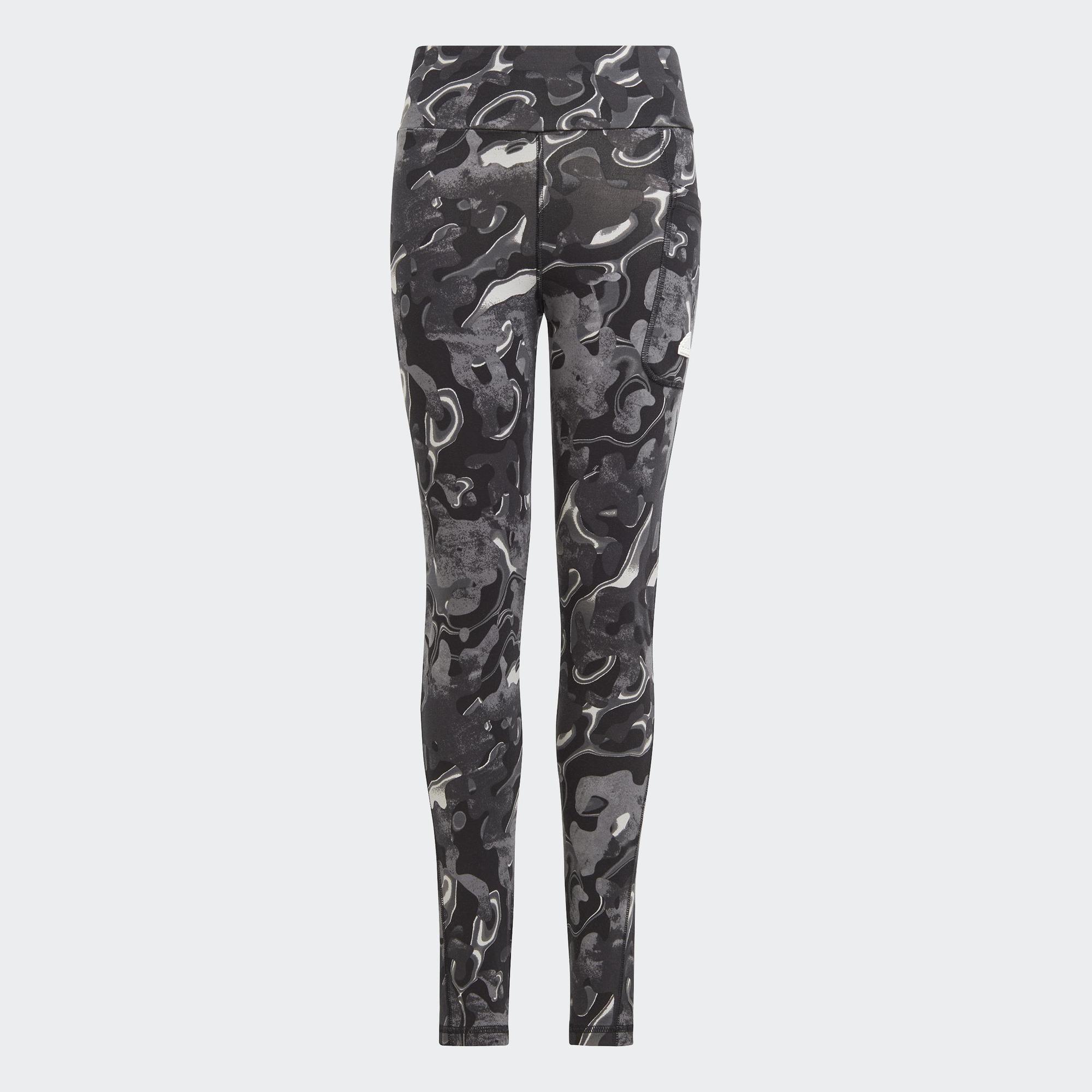Adidas Phong cách sống Quần Legging Cotton Phủ Họa Tiết Future Icons Trẻ Em Trẻ em Xám IL4957