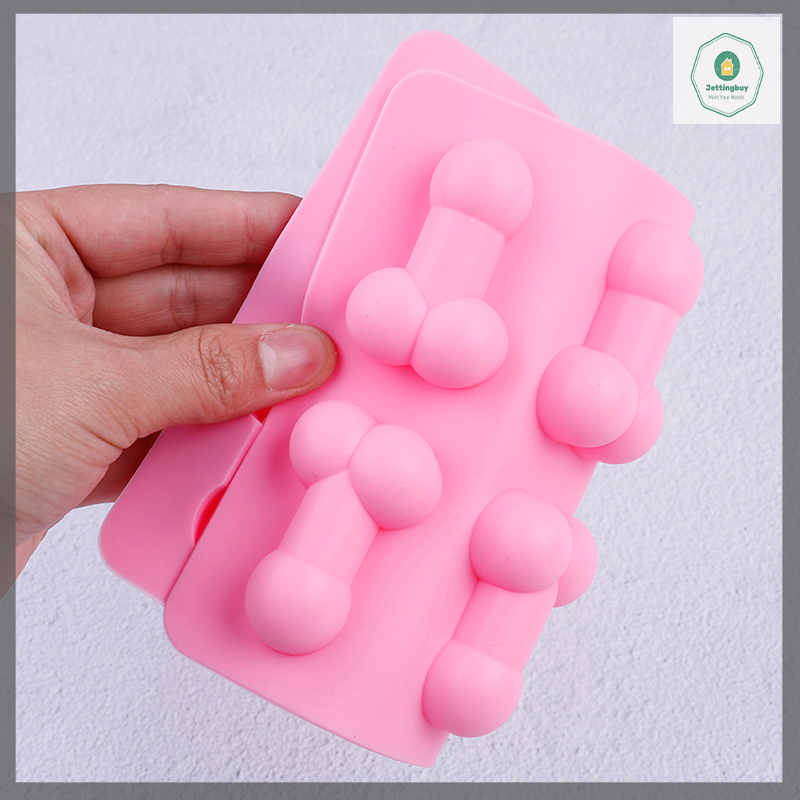 【Jettingbuy】 Hot Sale 8holes Penis Shape Silicone Cake Mold For Ice Cookie Jelly Candy Cupcake Decorating