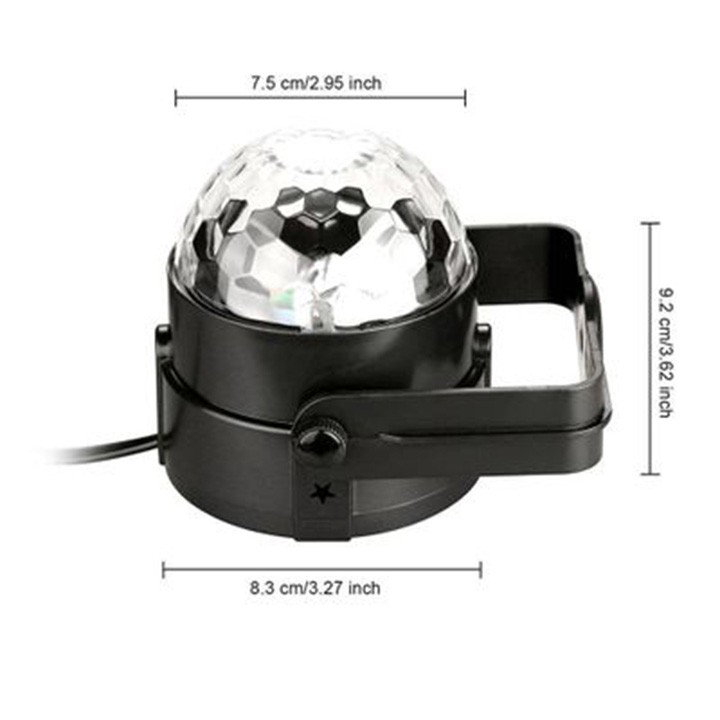 Đèn LED quả cầu xoay pha lê 7 màu