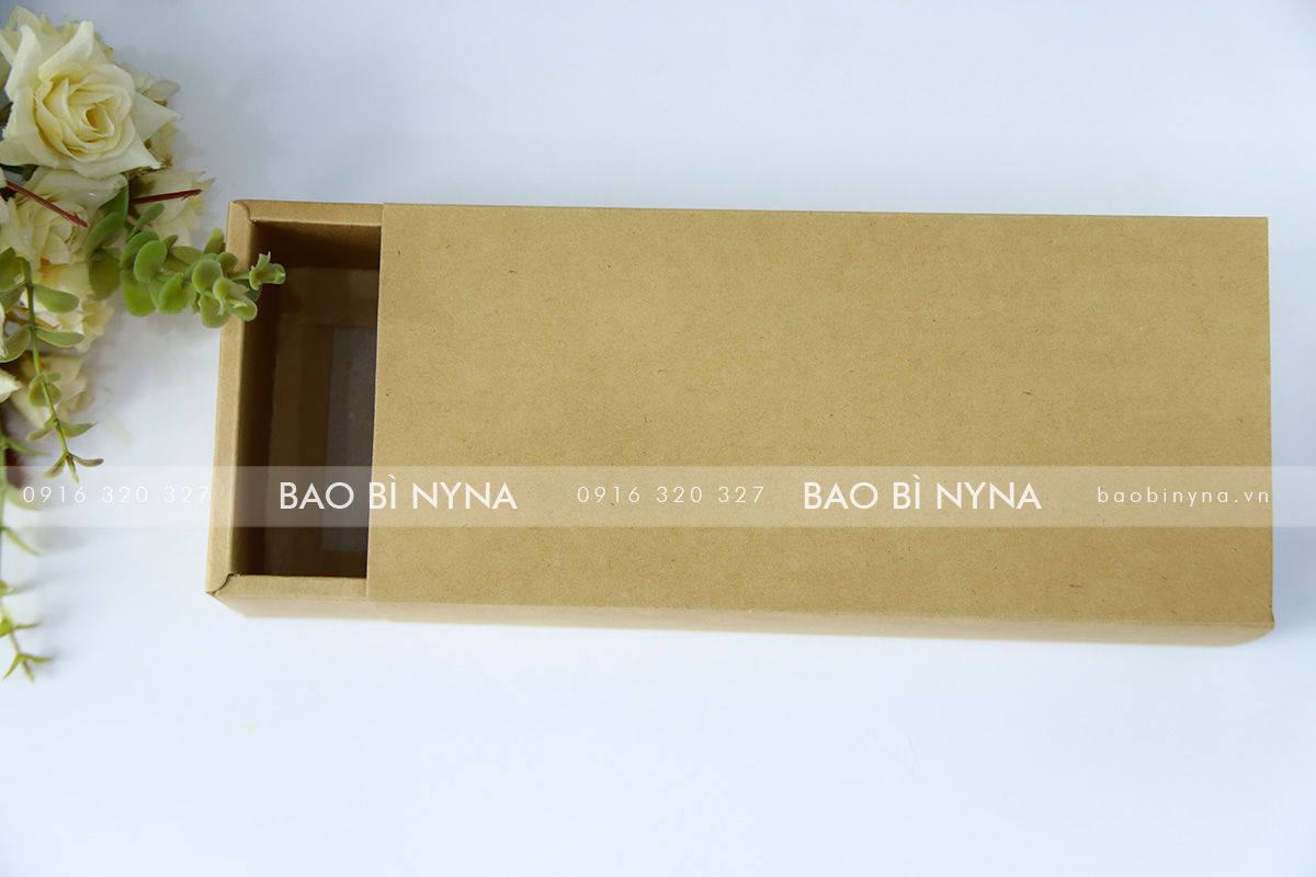Hộp kéo Giấy Kraft - 22x10x5cm